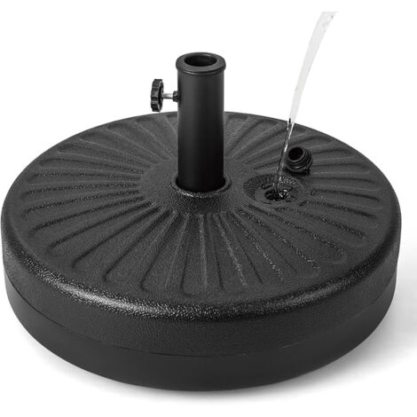 GOPLUS Base de parasol remplissable d'eau et de sable, support de poteau de parasol de 50 cm pour table ronde (1/5)