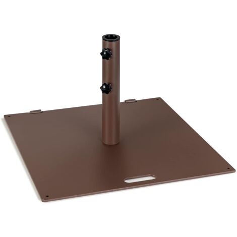 Goplus – Pied de parasol carré 60x60cm 22,5kg en métal – 2 adaptateurs pour mâts de 4/5cm – 2 roulettes intégrées pour transport facile (1/5)