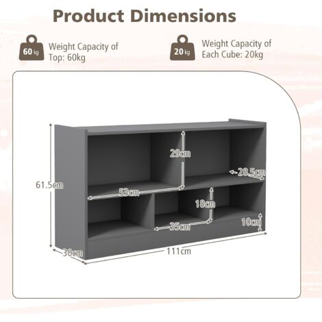 GOPLUS Meuble de Rangement Étagère de Jouets pour Enfants en