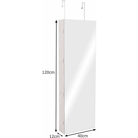 Armoire à Bijoux GOPLUS Murale Avec Lumières LED Miroir Miroir Porte