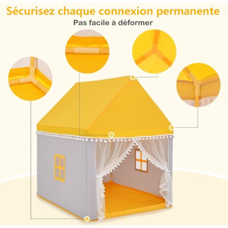 Tente De Jeu Pour Enfants 100x135cm Bleu Cabane Château Cirque Lune