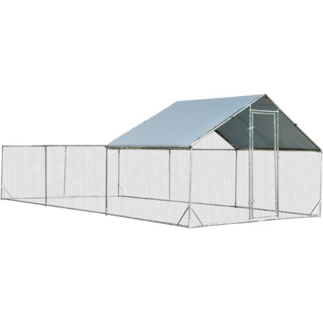 GOPLUS Poulailler en Métal 3 X 6 X 1,95 M avec Toiture étanche et Résistant au UV, Enclos Extérieure de 18 m² pour Animaux (1/5)