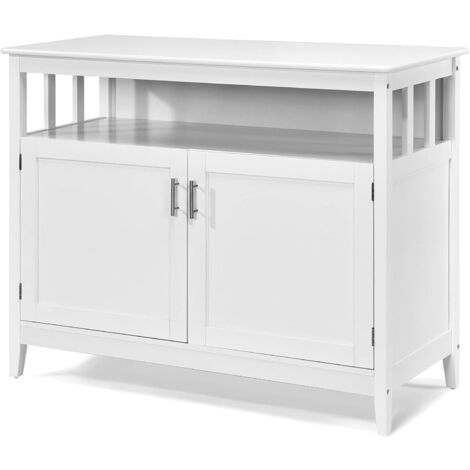 Armoire Buffet Blanche Palazzo INT, Style Maison Campagne, 2 Portes 2 Tiroirs, 142x90x40 Cm