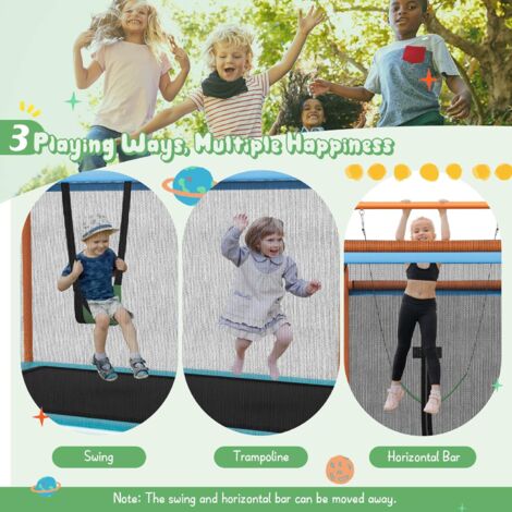 GOPLUS Trampoline de Fitness Pliable pour Enfantset Adultes avec Poignée Réglable de Hauteur sur 5 Positions, Trampoline Parent-Enfant Ovale Intérieur, Charge 150KG (Rose,Ovale|Hauteur Réglable