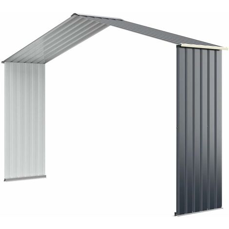 GOPLUS Kit Extension pour Abri de Jardin 330 x 255 x 210cm en Métal, Gris