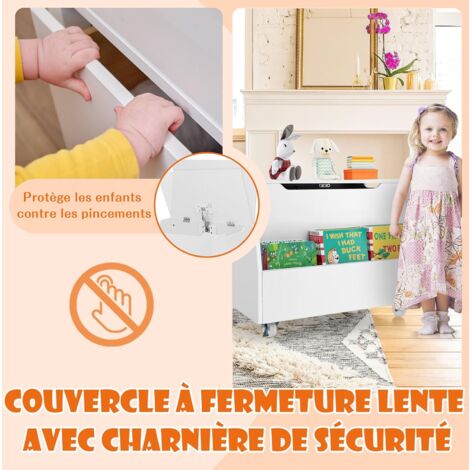 Coffre à Jouets Roulant Granny Says 135L - Range Peluches, Jouets | Noir | Avec Roues Et Verrouillage