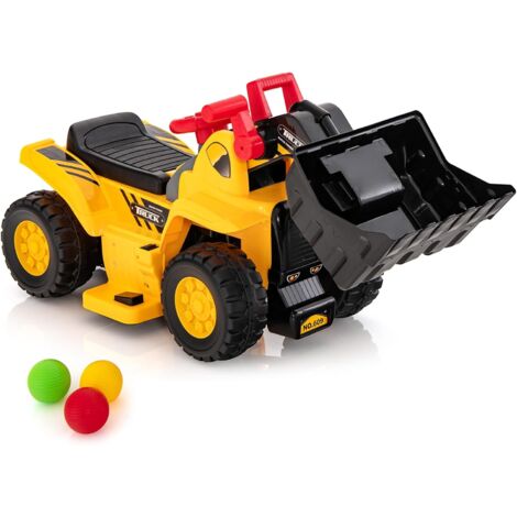 GOPLUS Bulldozer Electrique Enfant 2 Ans+ 6Vavec Godet Creusement Contrôlable-Klaxon et Effets Sonores 84x35x43cm (1/3)