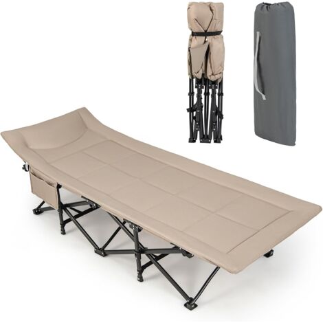 Goplus – Lit pliant à roulettes 190x68,5x48,5 cm – Matelas en mousse 10 cm – Charge 204 kg – Cadre en acier robuste – Pliable et transportable - 10CM-Cadre (1/5)