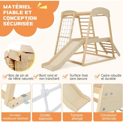 4 En 1 Arhce Escalade Enfant Bois Avec Toboggan Ajustable En Bois Arhce Bascule Avec Coussin 4 En 1 Arhce Escalade Enfant Bois Avec Toboggan Ajustable En Bois Arhce Bascule Avec Coussin