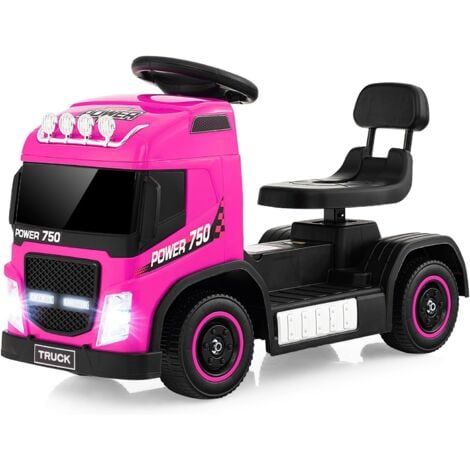 GOPLUS Voiture Electrique Enfant 1 5 6 Ans 6V Porteur Electrique Camion Charge 20kg Siege Reglable