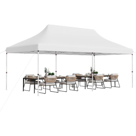 Goplus – Tonnelle pliable 3x6m avec sac de transport – Hauteur réglable 296-316 cm – Tissu Oxford résistant aux intempéries – Design pop-up facile