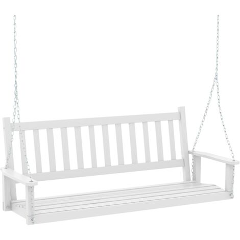 Goplus – Balancelle de jardin 3 places en bois de peuplier – Charge 360 kg – Chaînes de suspension ajustables – Dimensions 168x65x63 cm – Conception ergonomique