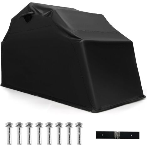 Goplus – Abri moto extérieur 342x137x193 cm – Housse étanche en tissu Oxford – Fenêtre de ventilation – Fixation sécurisée avec boulon d'expansion (1/5)