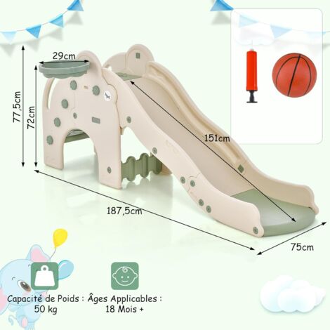 TOBOGGAN D'ÉLÉPHANT AVEC PANIER DE... - Côté bébé Côté enfant