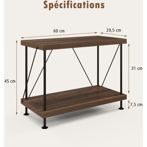 Étagère De Bureau GOPLUS En Bois - 94 X 24 X 85 Cm, 6 Compartiments Ajustables - Pieds Antidérapants, Kit Anti-basculement - Pour Salon, Cuisine, Dressing