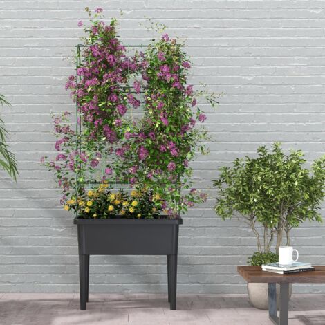 Pot de Fleurs à Suspendre en Demi-Cercle avec barrière d'eau et Trou de Drainage,Support Mural