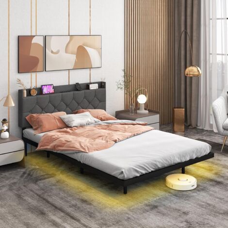 Moustiquaire de lit, auvent de lit suspendu avec dentelle pour lit double et simple