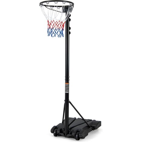 GOPLUS Panier de Basket-Ball Mobile sans Panneau, 3 Hauteurs Réglables avec Base Remplissable, Filet Résistant aux Intempéries