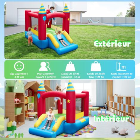 Château Gonflable 6 En 1 Pour Enfants Avec Souffleur 480W - Maison De Saut Multicolore