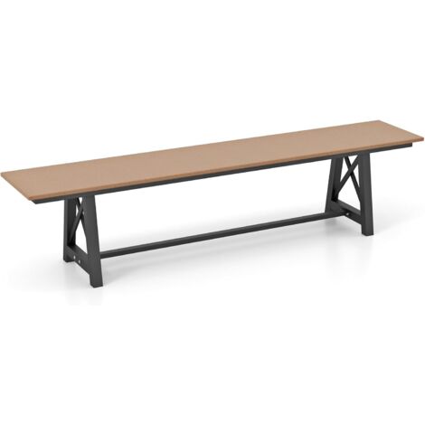 GOPLUS Banc de Jardin Extérieur, 183 cm Banc de Patio sans Dossier en HDPE pour 3-4 Personnes, Banc Extérieur sans Dossier pour Jardin, Porche et Parc, Charge 500KG