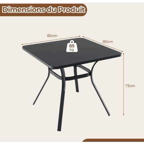 GOPLUS Table de Salle à Manger Extérieur en Bois d'Acacia FSC 90x200CM pour 8 Personnes,Table Salon de Jardin avec Trou pour Parasol Intégré, pour Porche, Jardin, Terrasse, Charge 160KG