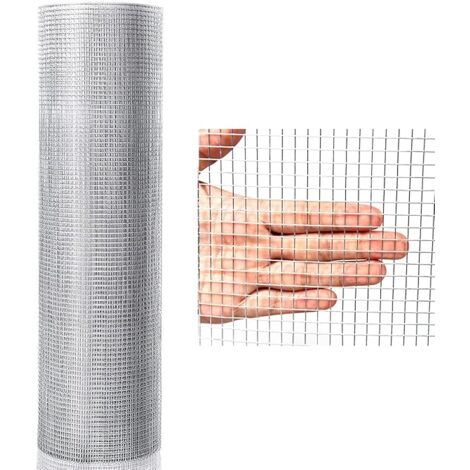 GOPLUS 15 x 0,9 M Grillage Métallique de Jardin, Maille de 7x7mm, Clôture de jardin pour Lièvre, Campagnol, Oiseau (1/5)