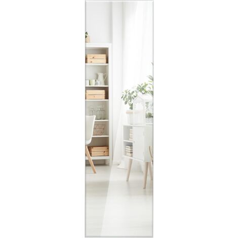 Goplus – Miroir mural pleine longueur 110 cm x 38 cm – Rectangulaire sans cadre – Verre incassable – Installation murale verticale/horizontale (1/5)