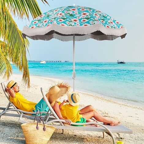 Parasol Déporté GOPLUS Ø3m Inclinable - 32 Lumières Solaires, 8 Baleines | Pour Terrasse Jardin
