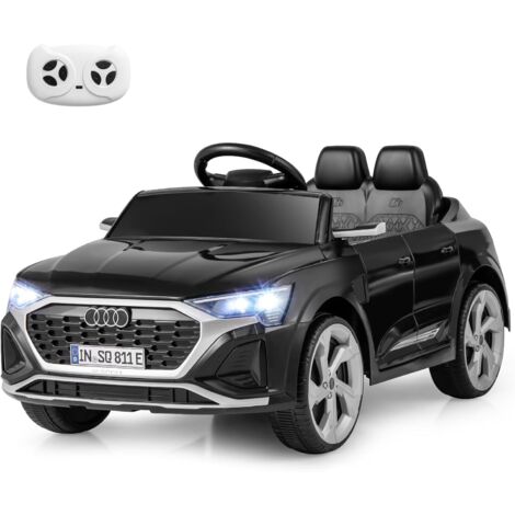 GOPLUS 12v Voiture Electrique Enfants SQ8, 4x4 Electrique Enfants avec Télécommande 2,4 G, Musique, Klaxon, Lumières LED, Démarrage Progressif, pour Enfants 3 Ans+, Charge30KG (Noir)