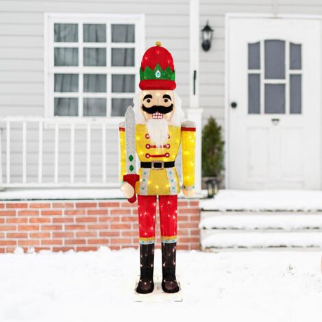 GOPLUS 184 CM Nutcracker Casse Noisette Noel Lumineux avec Épée