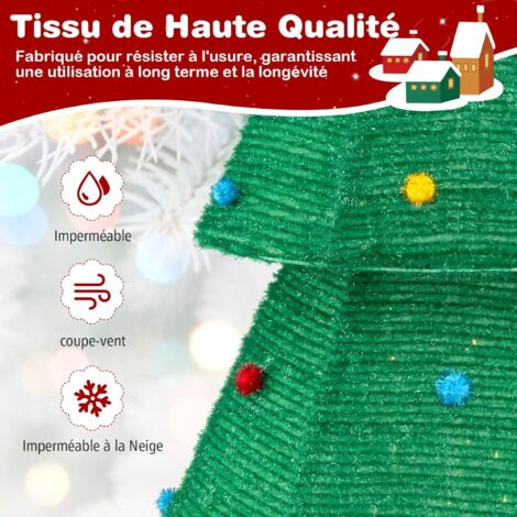 Sapin De Noël Artificiel Lumineux 130 Cm - 146 LEDs, Décorations Fraises, Résistant Intérieur/extérieur - 3