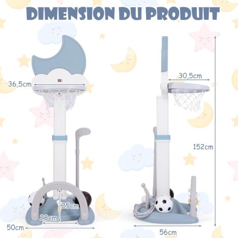3 En 1 Panier De Basketball Enfant Hauteur Réglable 77-116cm Avec Jeu De Golf Et De Football Support De Basketball Avec Panneau En Forme Nuage Pour Enfant 2 7 Ans 3 En 1 Panier De Basketball Enfant Hauteur Réglable 77-116cm Avec Jeu De Golf Et De Football Support De Basketball Avec Panneau En Forme Nuage Pour Enfant 2 7 Ans