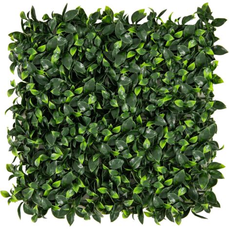GOPLUS Plantes Artificielles Muraux 50 x 50 cm, 12 Panneaux Mur Végétal Artificiel pour Intérieur et Extérieur, Ecran de Haie d'Intimité pour Mariage, pour Jardin, Balcon, Terrasse (1/5)