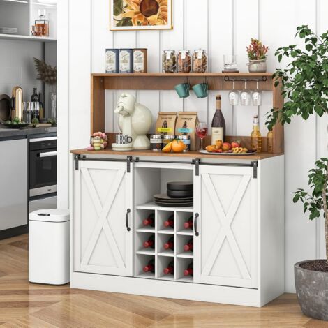 Casier à Vin 3 Niveaux GOPLUS Avec Prises USB - Table Bar Support Verres - Style Industriel Pour Cuisine/Salon