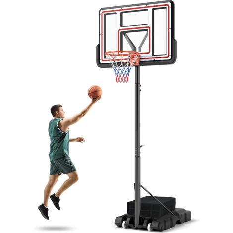 Panier De Basket Mobile GOPLUS - Hauteur Réglable 1,49m à 3,05m, Base Et Sac Lestables, 2 Roues