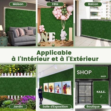 Herbe En Plaque Artificielle 25 Cm - Murs Végétaux Artificiels
