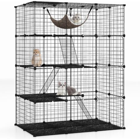 Cage De Transport Extensible GOPLUS Pour Chien Et Chat – 5 Fenêtres, Pliable, Avec Coussin Et Bandoulière