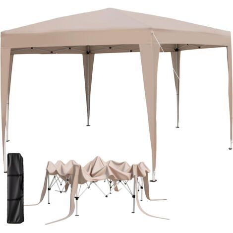 GOPLUS Tonnelle Pliante pour 6-8 Personnes, Tente de Jardin Exterieur Pop-up 400X348 CM, Hauteur Réglable, avec Piquets de Sol & Cordes à Vent, avec Sac de Transport pour Camping, Plage (1/5)
