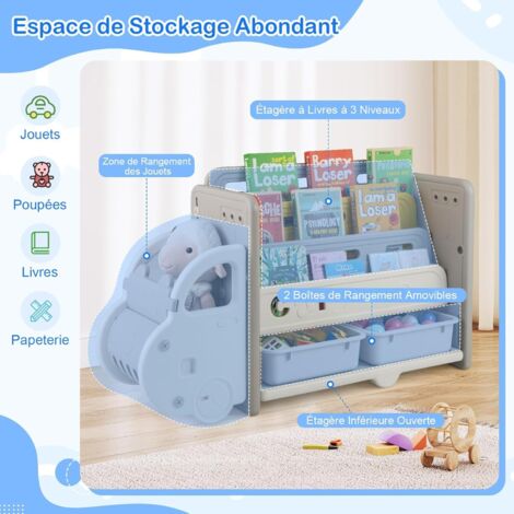Étagère Maison Pour Enfants 125x72x30cm - Bibliothèque De Rangement Jouets Et Livres Sweet Dreams