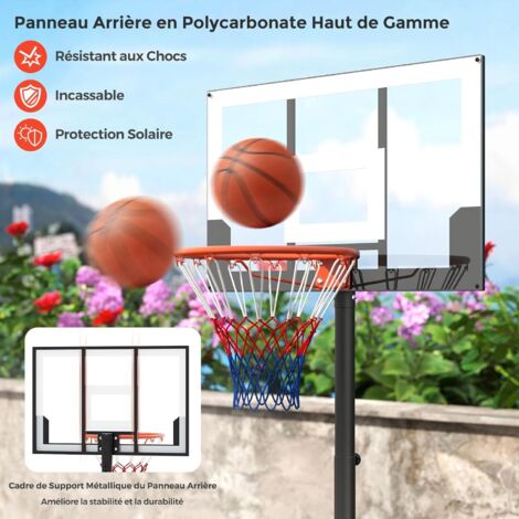 GOPLUS Panier de Basket-Ball Mobile,Réglable Hauteur 1,5-2,1/2,45 à 3