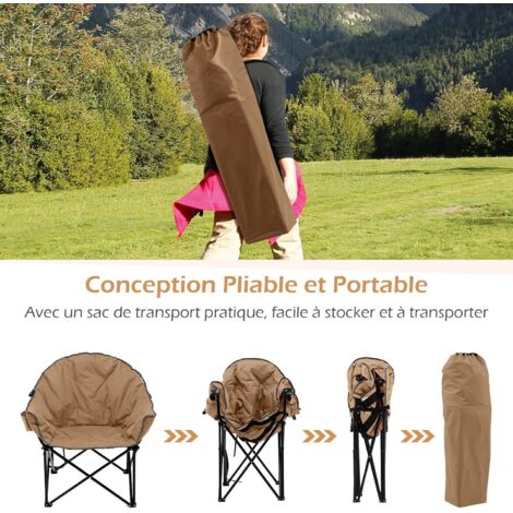 Tabouret Pliant Pivotant 360° – Charge 150 Kg, Assise Oxford, Super Léger Pour Camping Et Pêche