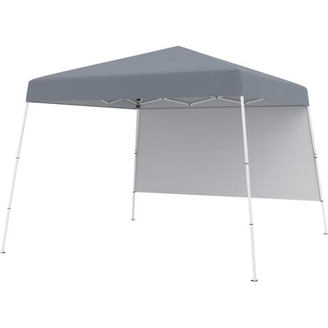 GOPLUS Tonnelle Jardin Exterieur Pliante 3 x 3 M, Auvent avec Paroi Latérale, Hauteur Réglable 2,62M, Sac Transport, 4 Piquets, Tente Jardin Imperméable pour Fêtes et Camping (300CMGris) (1/5)