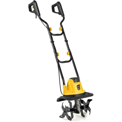 GOPLUS Motobineuse Electrique Filaire 1200W, Motoculteur Manuelle à Fraise 10 A, Largeur de Travail et Profondeur de Travail 22 cm, Ameublisseur Électrique, Fraiseuse de Jardin (Jaune,Largeur 32,5) (1/5)