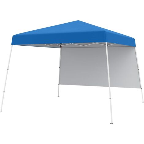 GOPLUS Tonnelle Jardin Exterieur Pliante 3 x 3 M, Auvent avec Paroi Latérale, Hauteur Réglable 2,62M, Sac Transport, 4 Piquets, Tente Jardin Imperméable pour Fêtes et Camping (300CMBleu) (1/5)