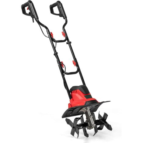 GOPLUS Motobineuse Electrique Filaire 1200W, Motoculteur Manuelle à Fraise 10 A, Largeur de Travail et Profondeur de Travail 22 cm, Ameublisseur Électrique, Fraiseuse de Jardin (Rouge,Largeur 36,5) (1/5)