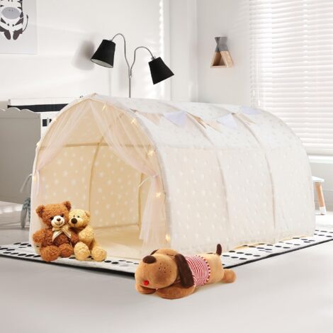 GOPLUS Tente Enfant Interieur, Tente De Lit Avec Tissu Phosphorescent Lumieres Etoiles Flanelle Lavable Baldaquin Portable Cabane Enfant Interieure Pour 3 Ans 92571559 GOPLUS Tente Enfant Interieur, Tente De Lit Avec Tissu Phosphorescent Lumieres Etoiles Flanelle Lavable Baldaquin Portable Cabane Enfant Interieure Pour 3 Ans 92571559