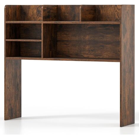 GOPLUS Étagère Bureau à 3 Niveaux pour Ordinateur en Bois, 94 x 24 x 85 CM, Bibliothèque de Bureau avec 6 Compartiments Ouvertes et Ajustable, avec 2 Kit Anti-Basculement, Idéal pour Cuisine (1/5)