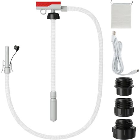 GOPLUS Pompe à Huile Portative, Pompe d'Aspiration d'Huile avec Capteur d'Arrêt Automatique et 3 Adaptateurs, Pompe à Essence Alimentée par USB et Batterie, pour Essence, Diesel et Kérosène (14 LPM) (1/5)