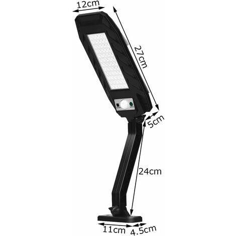 Luminaire solaire réglable avec capteur de mouvement IP44