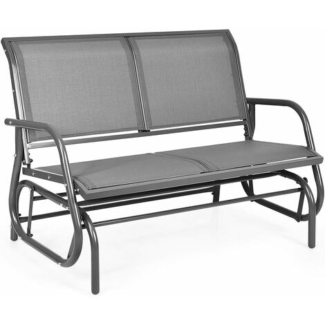 Banc De Jardin Extérieur 126x60x85 Cm Design Papillon - Banquette 2 Places En Fer Et Acier, Style Élégant Pour Terrasse